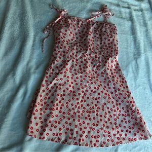 Pink and red floral dress